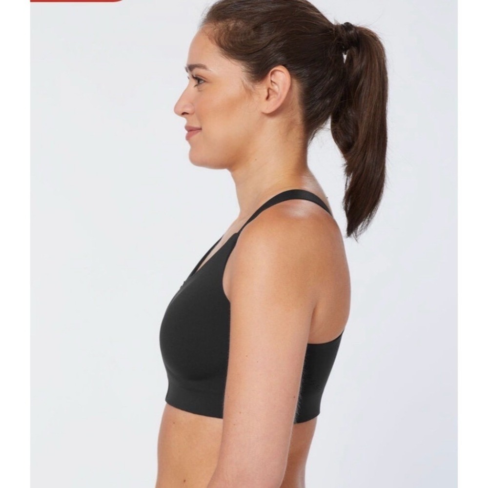 Duluth Trading Co Sports Bra Womens Size 12 Black Zip Front Crossback - Picture 5 of 5